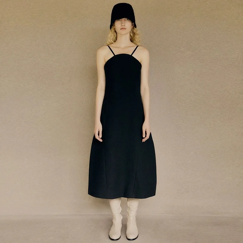 2023 Spring and Summer New Dress Cotton Mid-length Sleeveless Suspender Dress