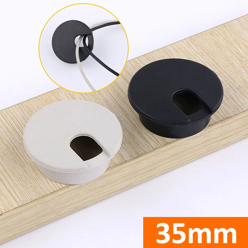 Abs Plastic Round Cable Box Computer Desk Thread Hole Table 