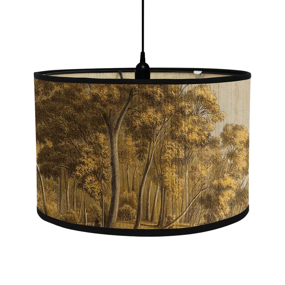 

Винтажный бамбуковый абажур Мандала зеленый