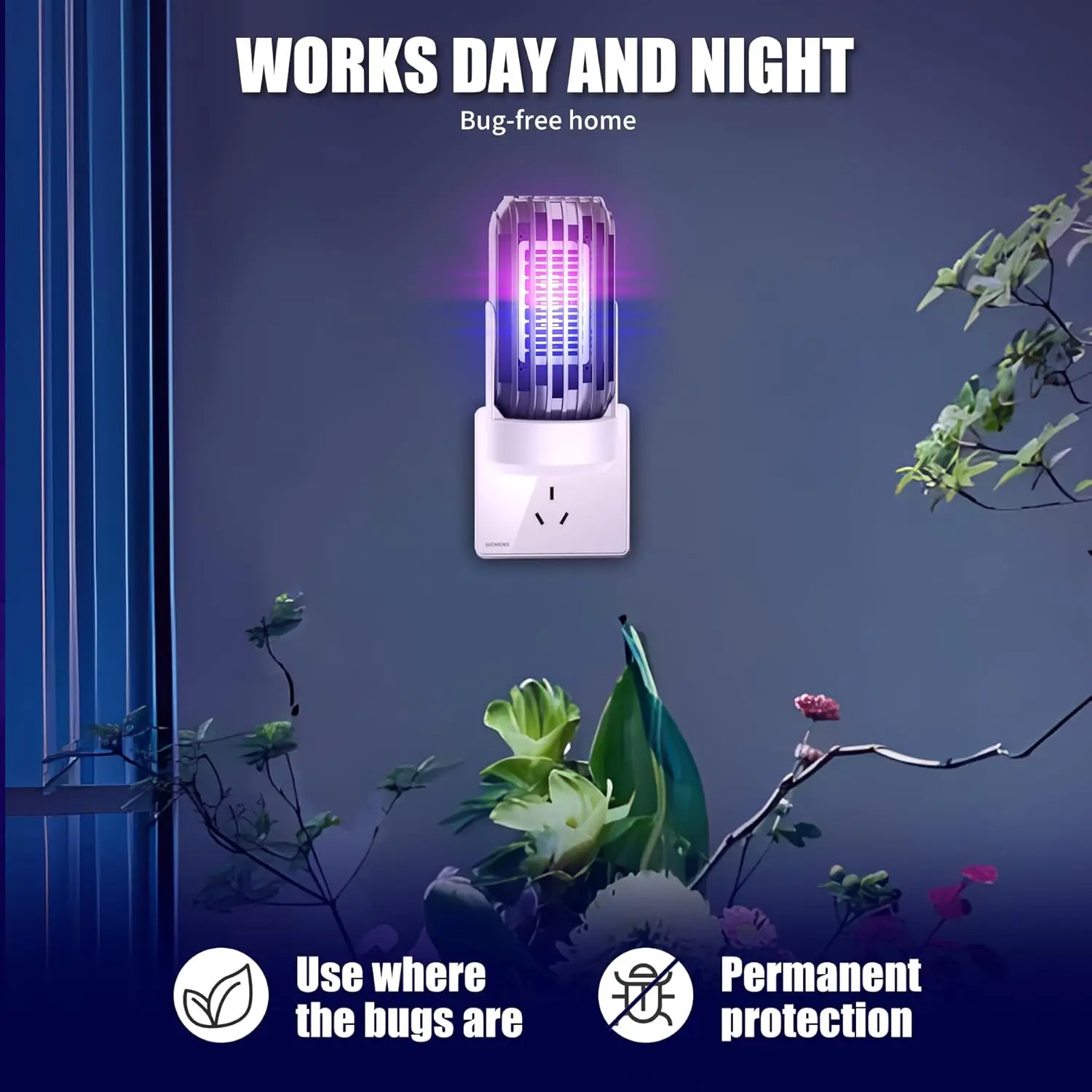 Внутренняя подключаемая ловушка для насекомых комаров в помещении УФ-световая