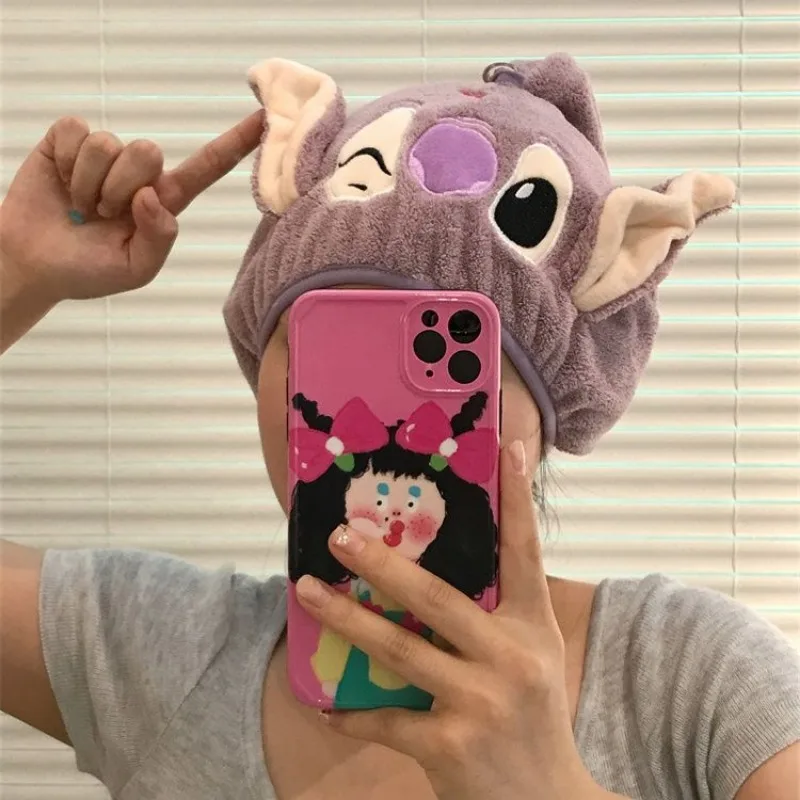 Милая шапочка для сушки волос Disney полотенце из кораллового флиса быстросохнущая