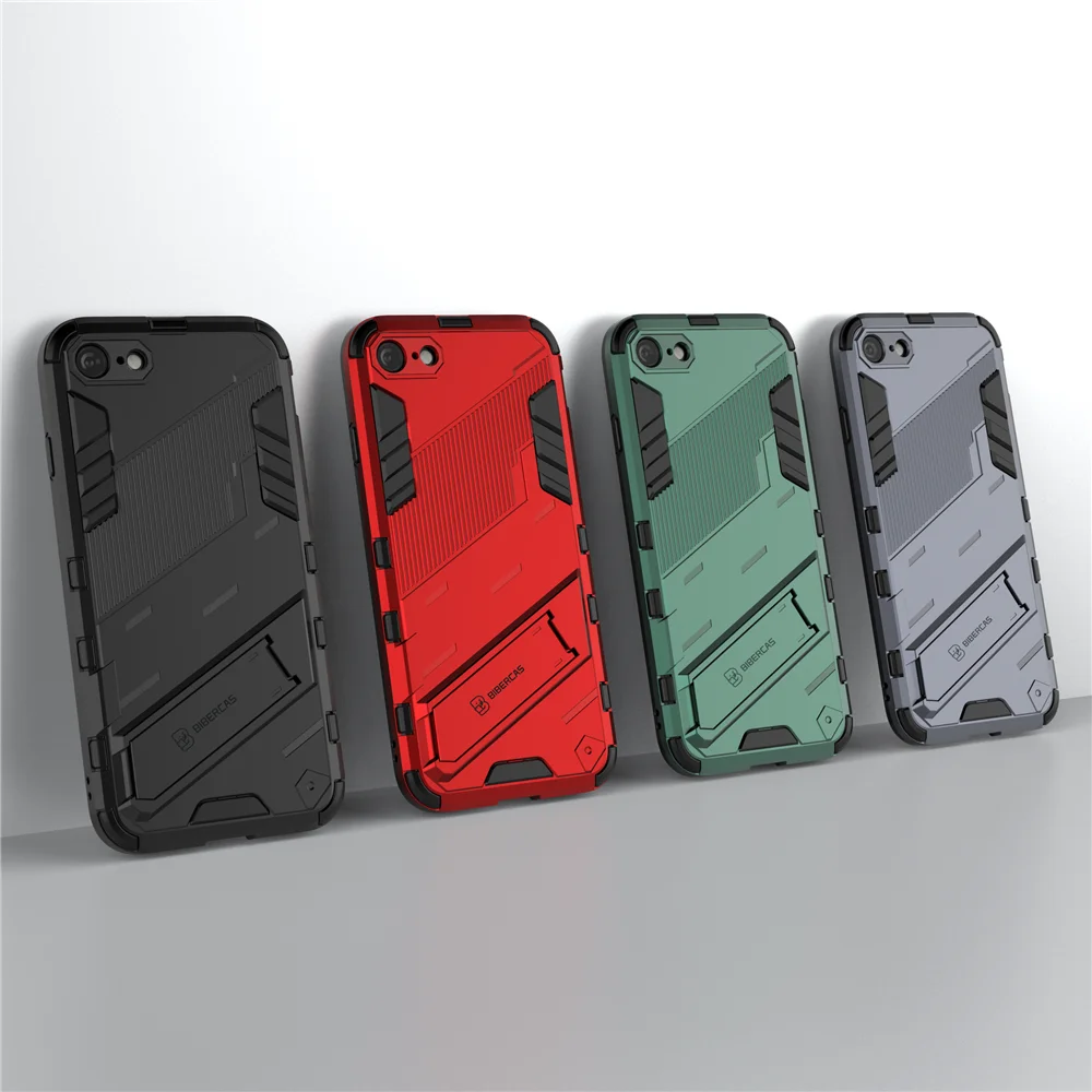 

For iPhone SE 2020 Case SE2 Cover Shockproof Bumper Robot Holder Stand Armor Phone Cover For iPhone SE 2 2020 4.7 inch A2275