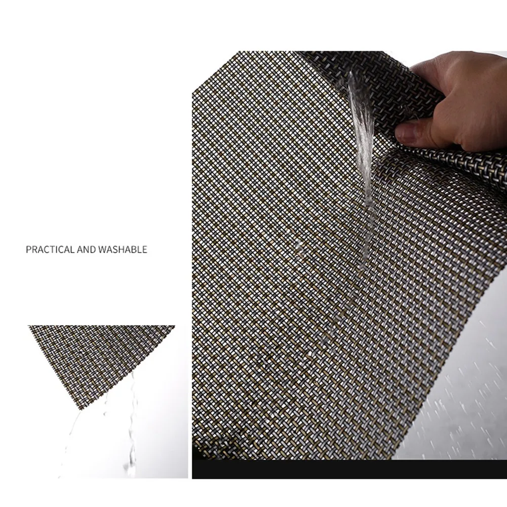 

6 Pcs Table Dining Mat Kitchen Mat Placemat Table Runner Non-Slip PVC Plastic Woven Coasters Decorative Placemats