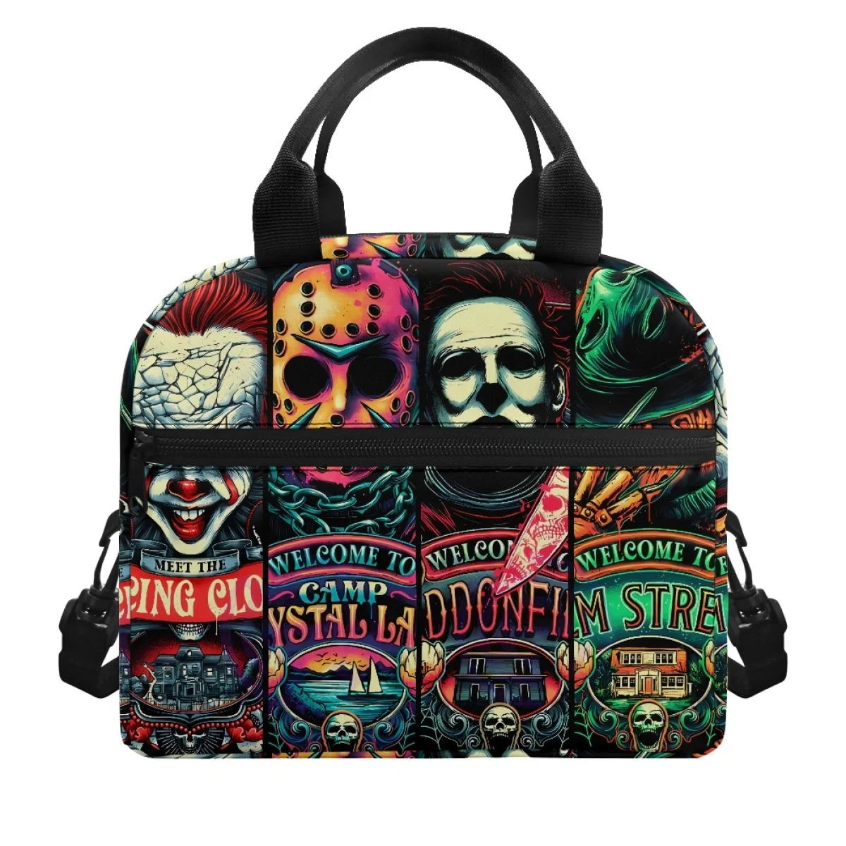 

Horror Movie Killer Jason Voorhees Ladies Large Capacity Insulated Lunch Bag Travel Student Bags Fabric is Delicate Won't Fade