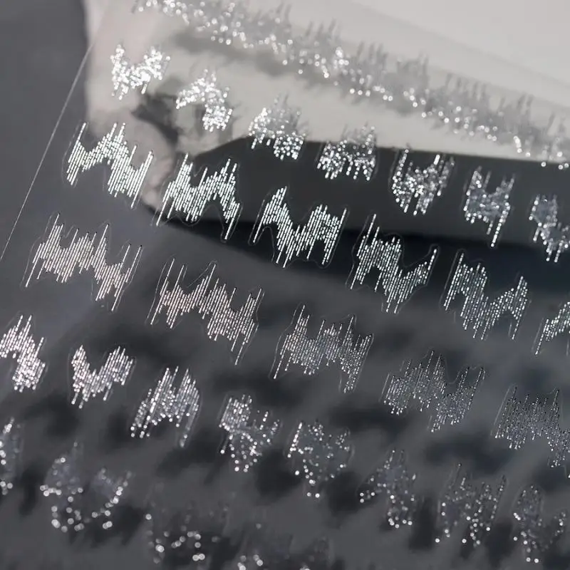 3D Наклейки Для Ногтей Серебро Золото Блестящий Шелковый Рельеф Дискотека