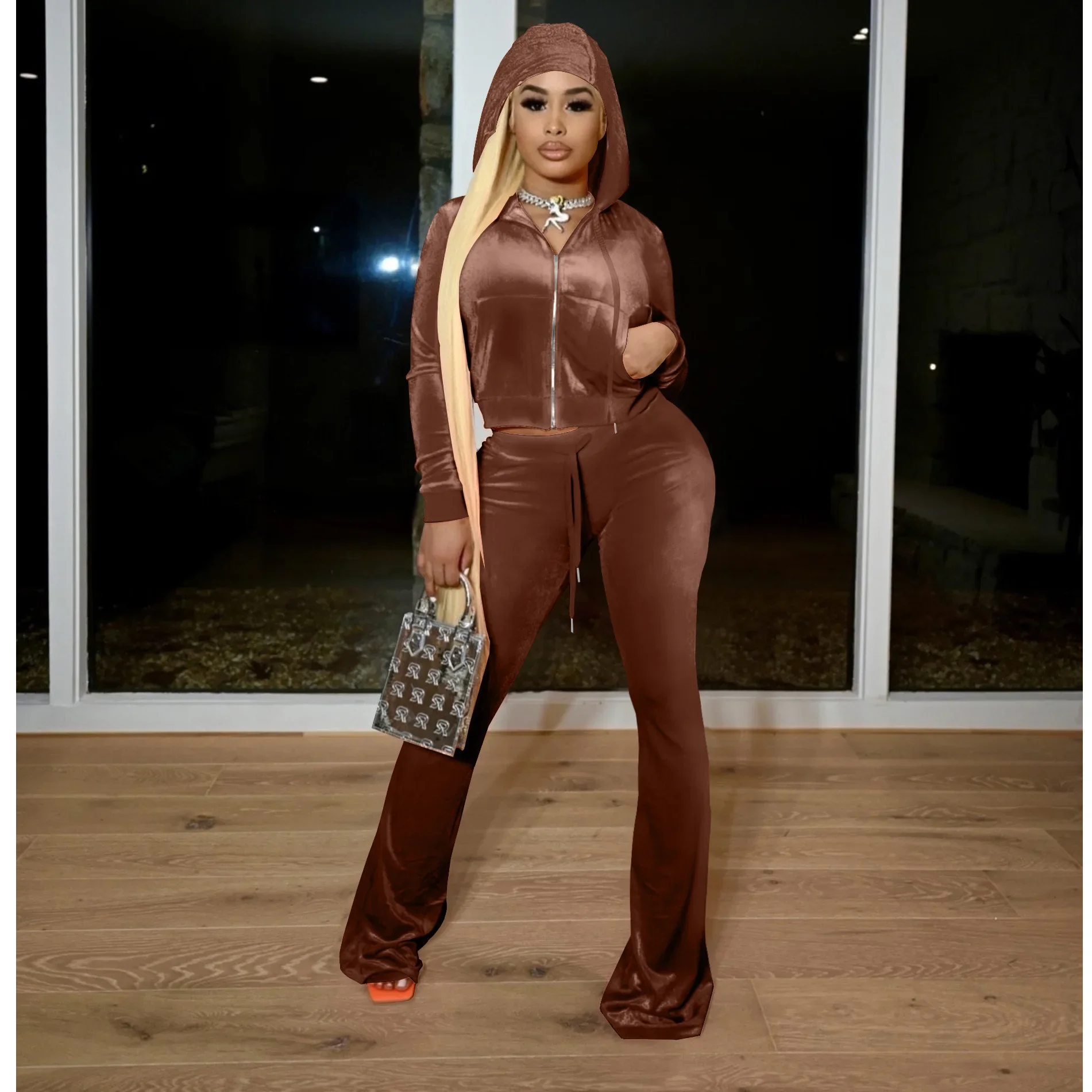 Зимний новый Корейский Бархатный Повседневный женский спортивный свитшот из