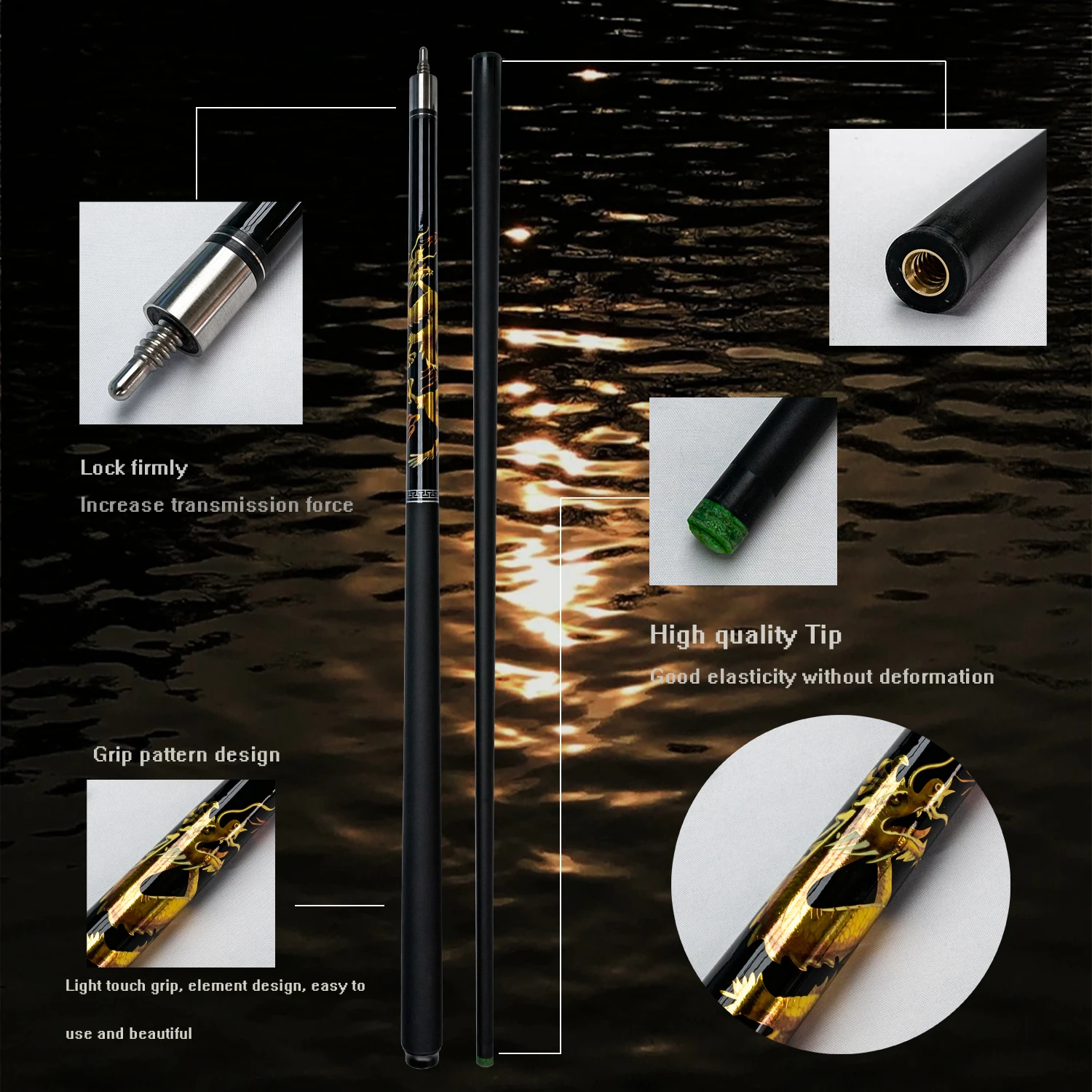 Бильярдный кий из углеродного волокна с наконечником 12 5 мм дизайном дракона