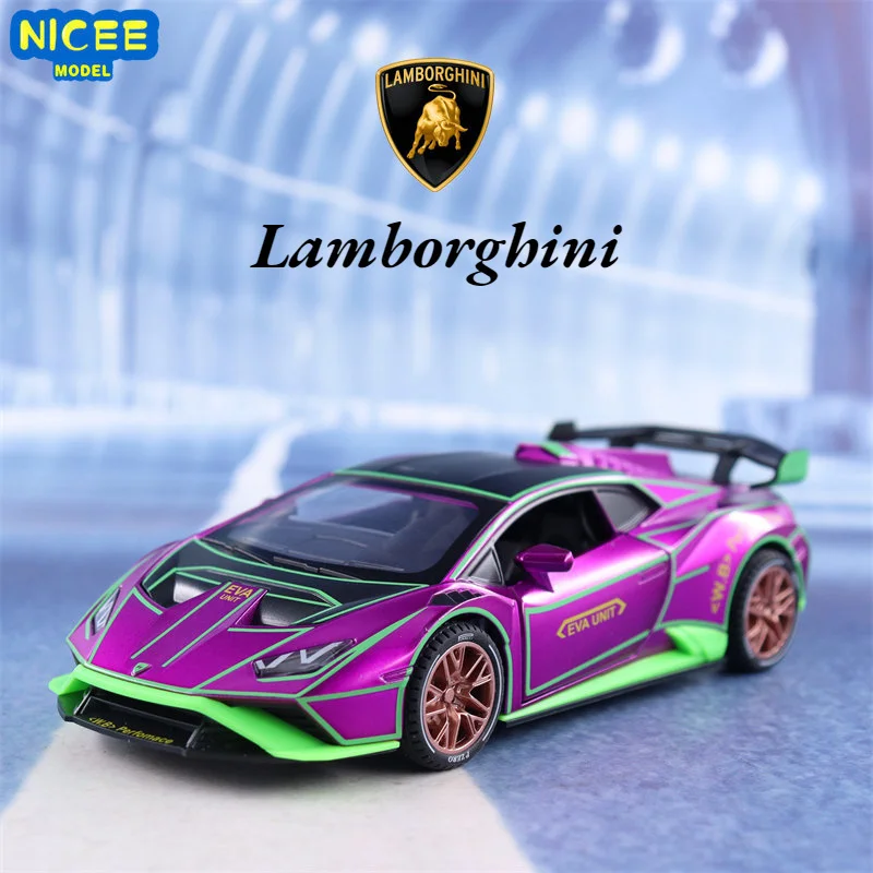 

1:24 Lamborghini Supercar Diecast Metal Alloy Model car Sound Light Pull Back With Spray Collection Kids Toy Gift E219