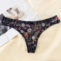 lace printed thong transparent sexy low waist t pants womens skin friendly breathable briefs women
