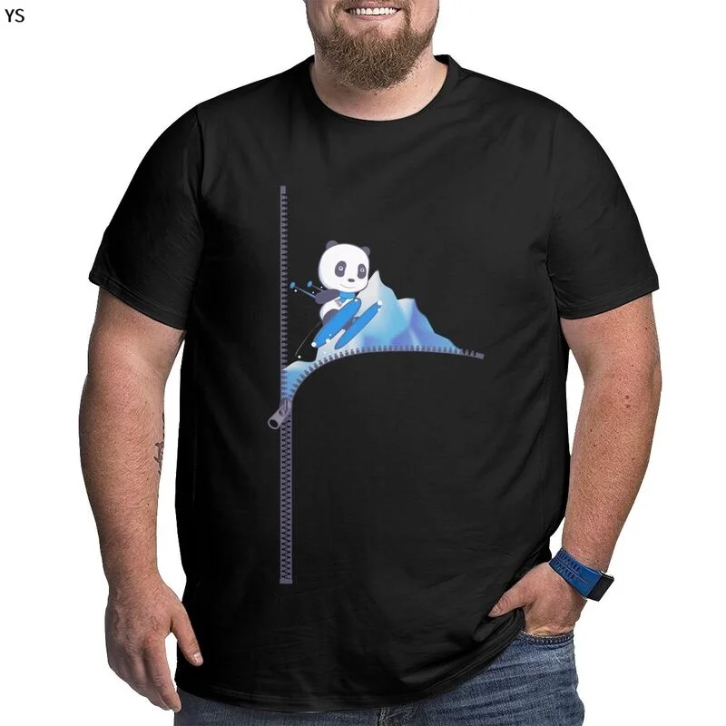 

2022 летняя Мужская хлопковая футболка панда, лыжный черный топ большого размера: товар может быть изготовлен на заказ