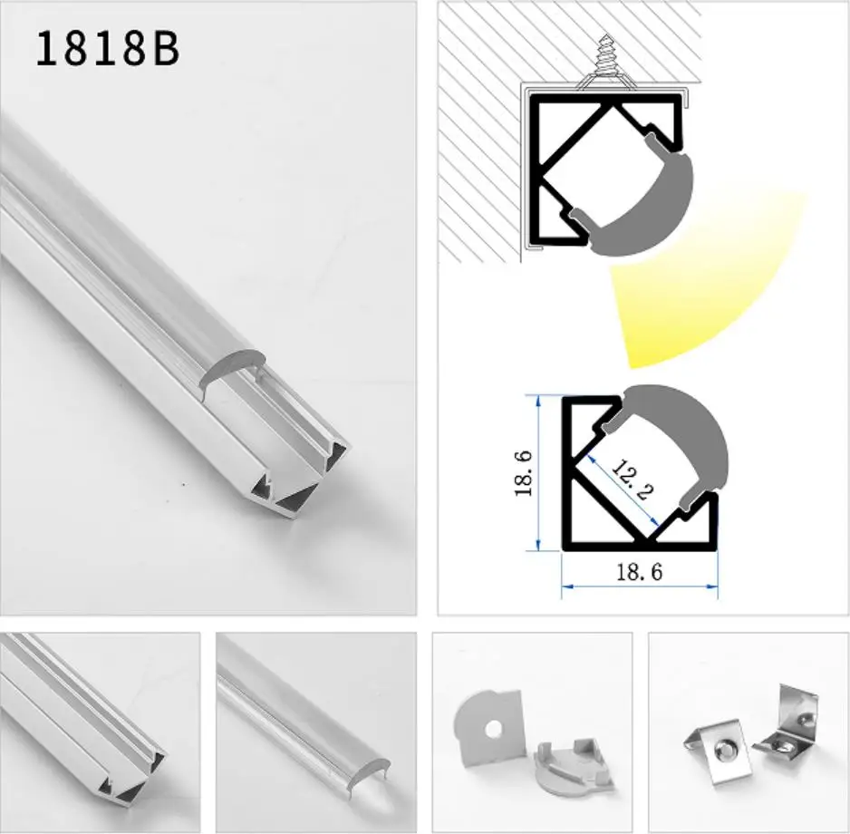 

Высококачественный угол 45 градусов, черный анодированный светодиодный алюминиевый канал V-образной формы, алюминиевый светодиодный профил...