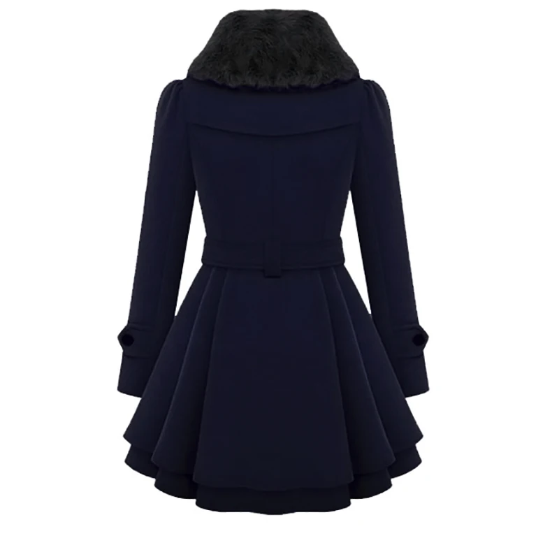 Зимние тонкие длинные шерпа пальто для женщин уличная одежда двубортный