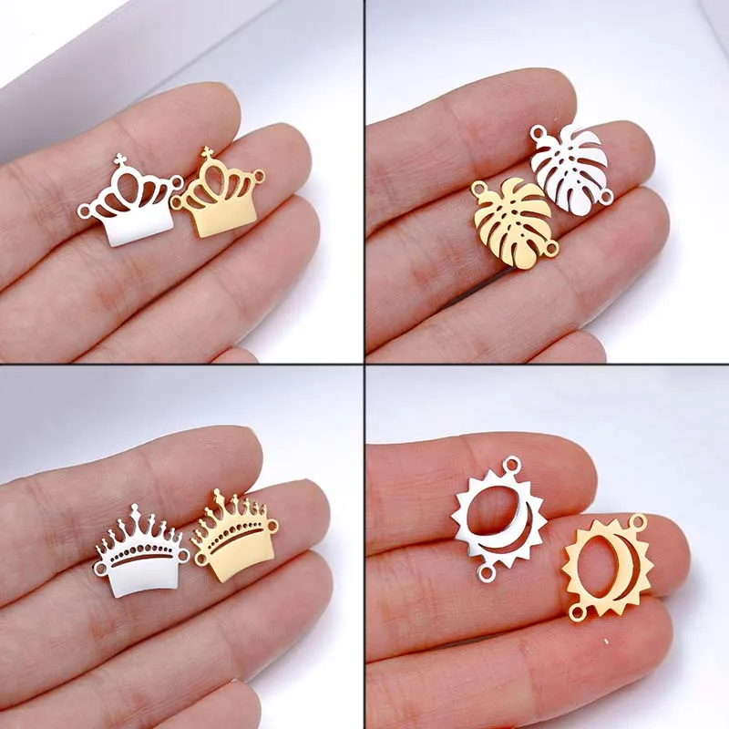 

Jisensp 5pcs/lot Creative Crown Charms Connector for Bracelets Pendants Necklaces Accessories DIY Jewelry Making Handmade Craft