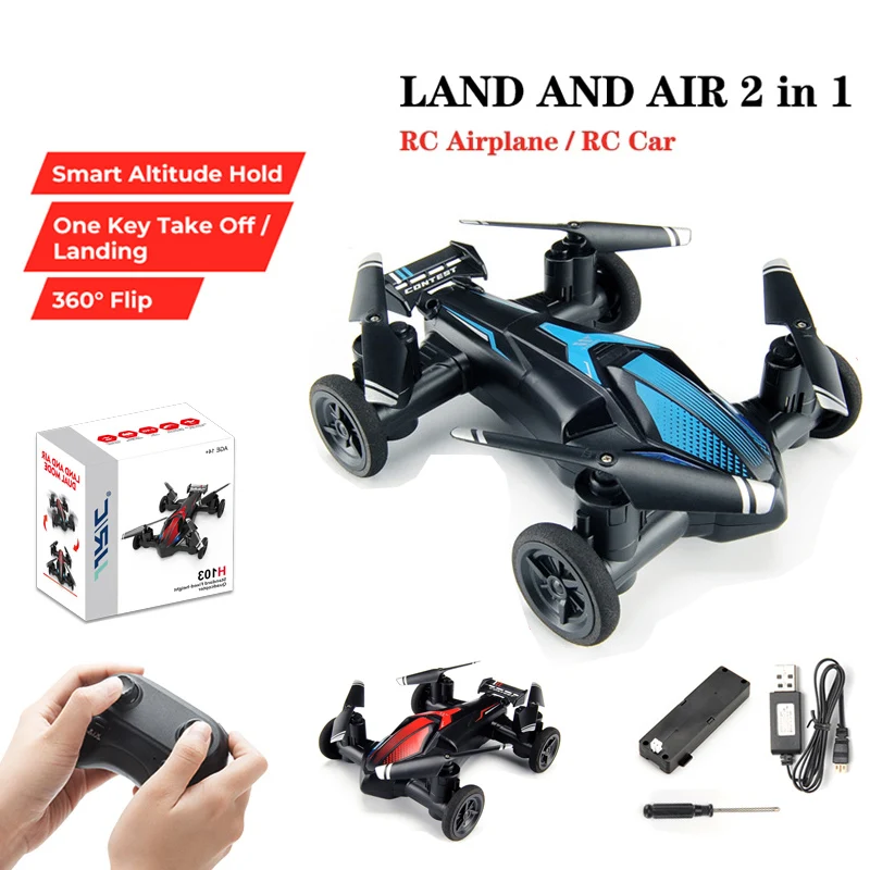 

NEW H103 Land-Air Remote Control Airplane RC Car 4 Axis Headless Mini RC Quadcopter Drone Toy Altitude Hold 360 Degree Flip