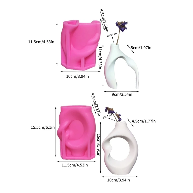 Y1UB 2 упаковки набор силиконовых форм для ваз легко разбираемые формы рукоделия