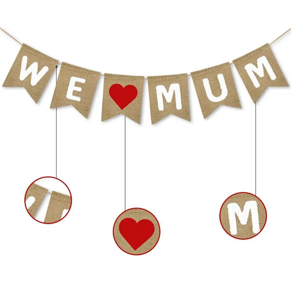 

Decor Supplies 1 Set Premium Rustic Mothers Fathers Day Party Banner Lightweight Party Banner Durable for Parents