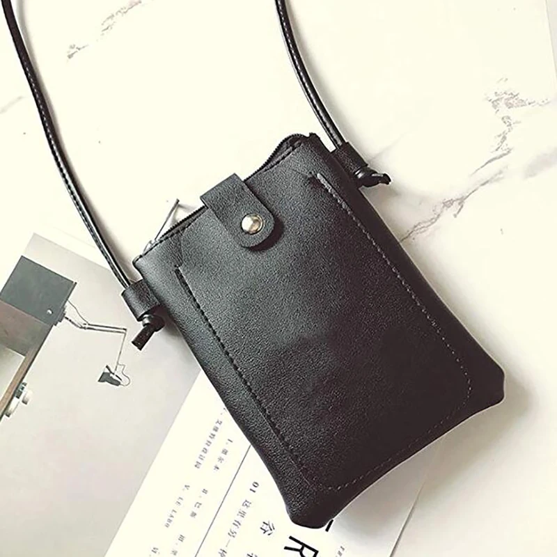 

Women's Fashion Small Mobile Phone Bag PU Buckle Safety Shoulder Student Crossbody Bag Girl Shoulder Bag