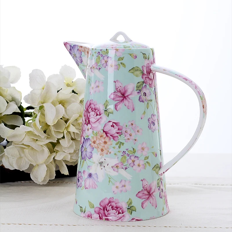 

European style bone china household teapot large capacity ceramic high temperature resistant 1200ML
