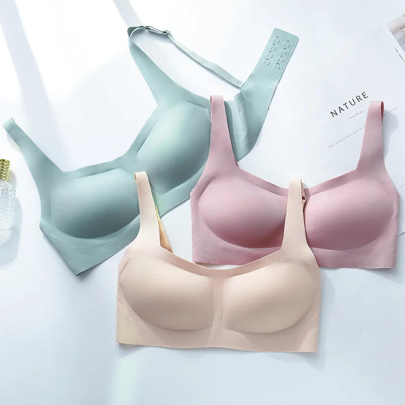 

Jelly Muscle Strips Simple Sports Underwear Students Gather Comfortably and Seamless Sleep Bra Girl's Bra Is Thin