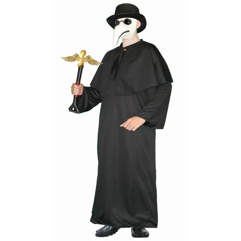 Костюм Чумного доктора на Хэллоуин средневековый Халат с капюшоном платье маска