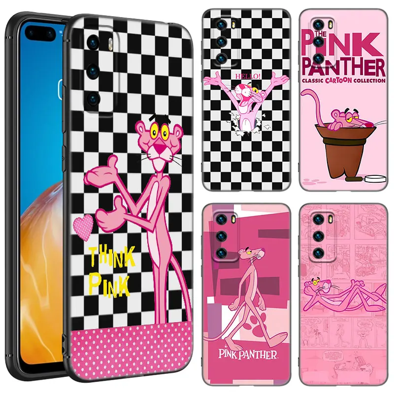 Чехол для телефона с розовой пантерой для Huawei P8 P9 P10 P20 P30 P40 Lite E P50 P Smart Pro Z S 2018 2019 2020 2021, мягкий черный чехол из ТПУ
