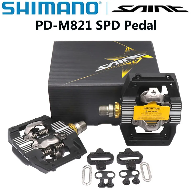 SHIMANO-Pedal SAINT PD M821 SPD XC/DH para bicicleta de montaña, Enduro SPD, incluye tacos de SM-SH51, caja Original