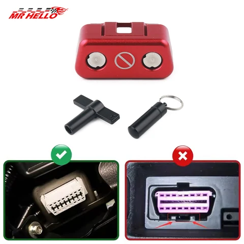 Замок OBD2, материал из алюминиевого сплава, устройство блокировки гнезда OBDII, защитная крышка порта OBD автомобиля