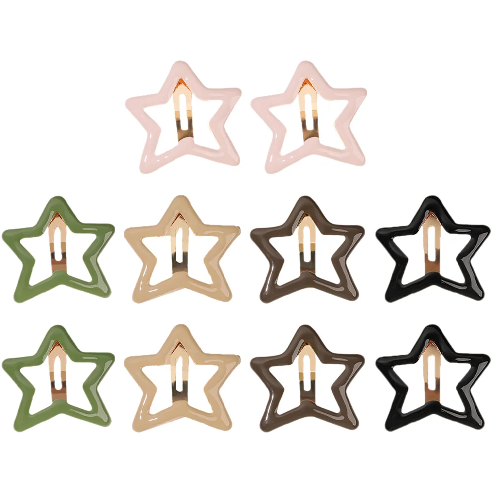 

10pcs Star Hair Clips Snap Hair Clips Cute Hair Barrettes Girls Snap Clips Star Barrettes