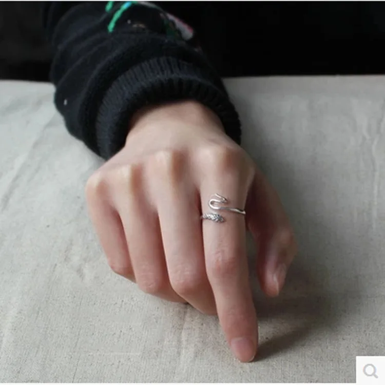 Панк крутые хип-поп кольца со змеей для женщин регулируемые открытые на палец