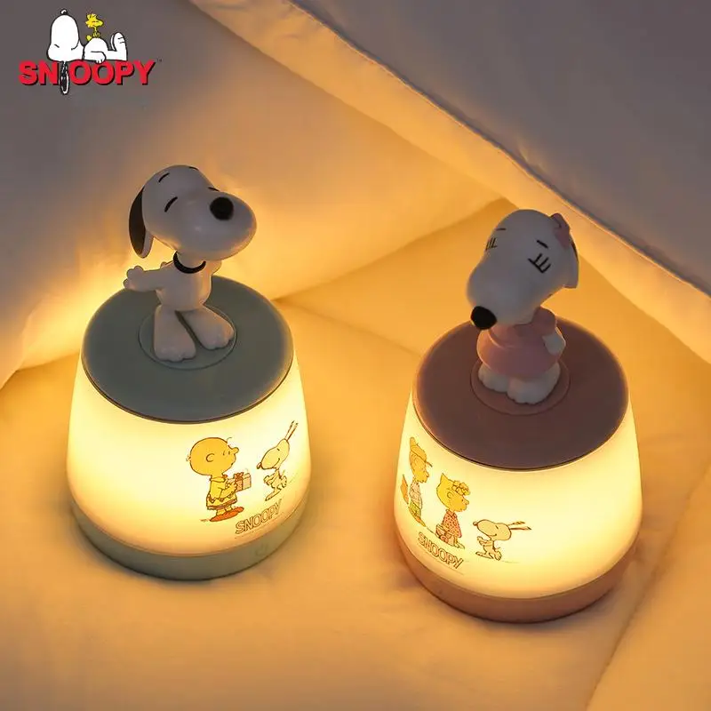 

Kawaii Sanrio Snoopy Cartoon Cute Rechargeable Night Light Led Table Lamp Children's Bedroom Lighting Send A Gift To A Child