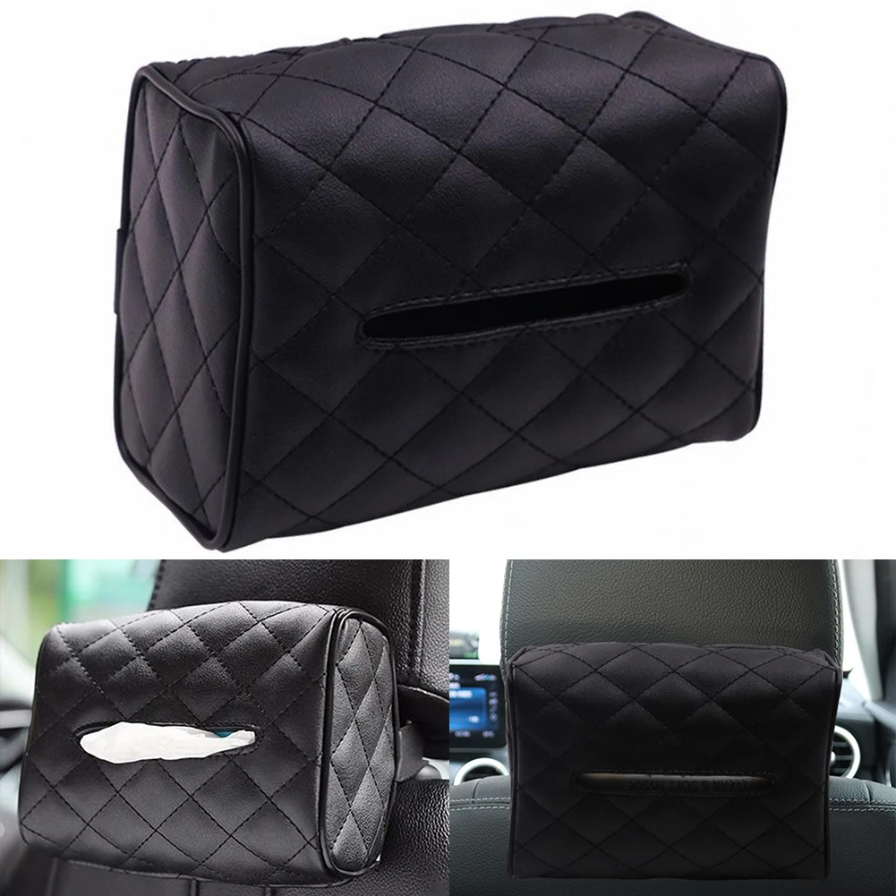 Container Holder Car Tissue Box Paper Towel Storage Black / Beige / Pink