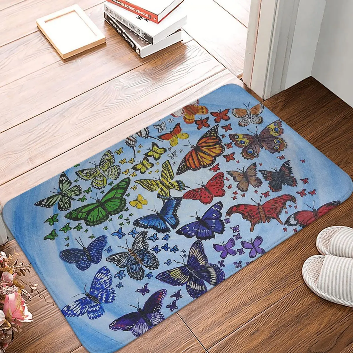 

Бабочки бабочки насекомые летают красивая ванная комната нескользящий ковер мир коврик для гостиной входная дверь коврик