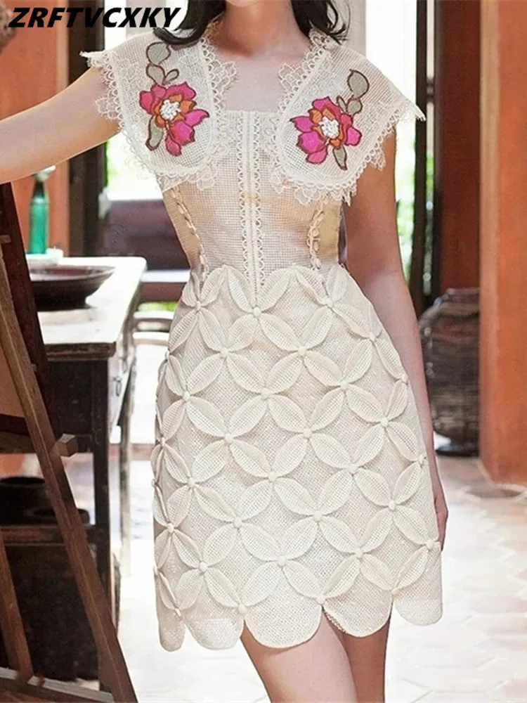 

Женское винтажное платье с цветочной вышивкой, летнее платье мини для вечерние,