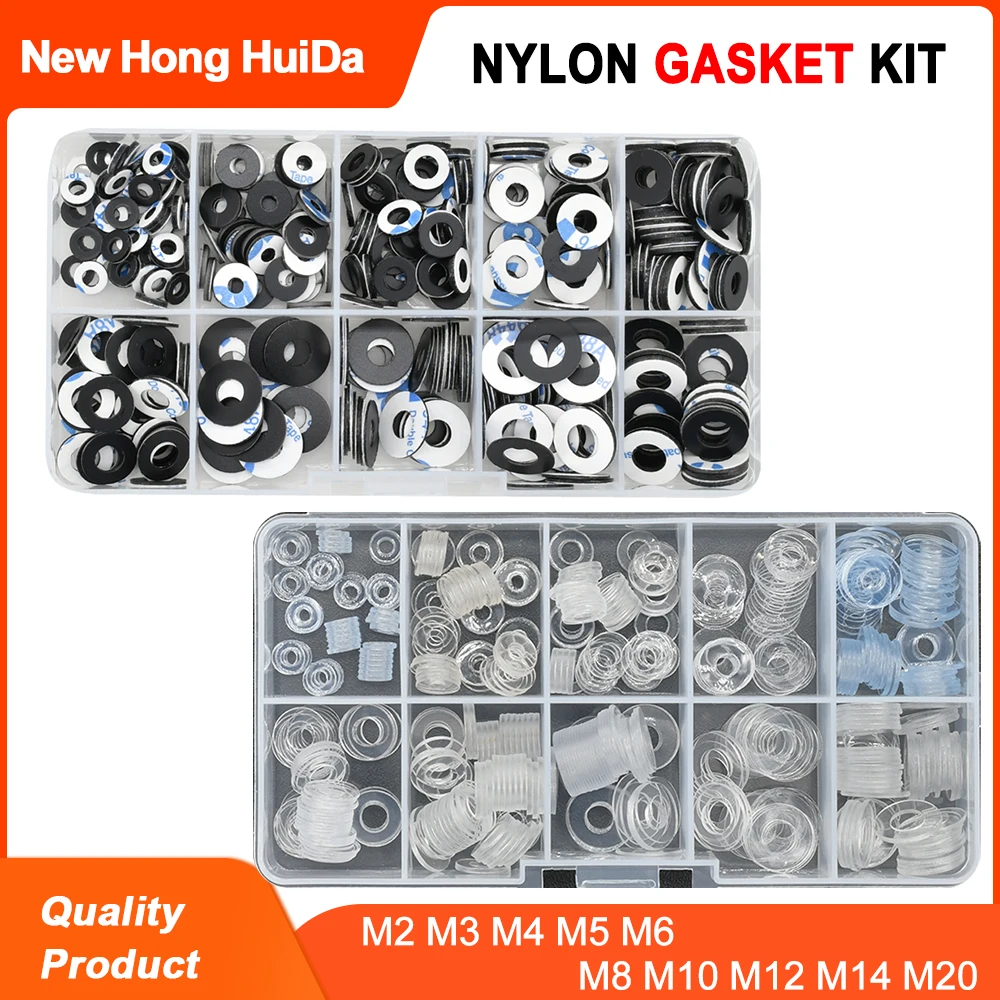 

M2 M3 M4 M5 M6 M8 M10 M12 M14 M20 PVC Washers Hard Plastic or Nylon Gasket Transparent Insulation Flat Paded Set Assortment Kit