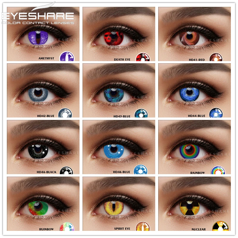 

Контактные линзы EYESHARE для аниме-косплея, цветные линзы, ежегодные цветные контактные линзы для глаз, аниме, косплей, макияж