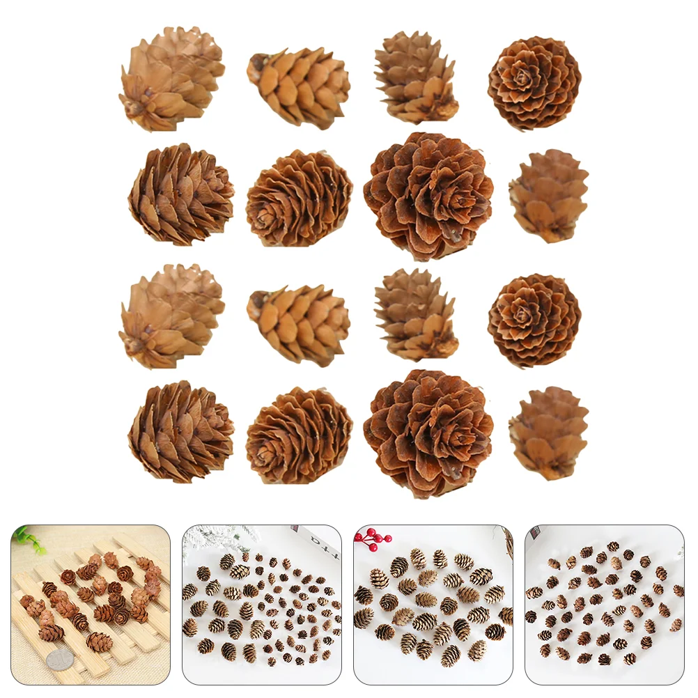 

100 Pcs Party Ornaments DIY Crafts Mini Pine Cone Christmas Miniature Songhwa Photo Props