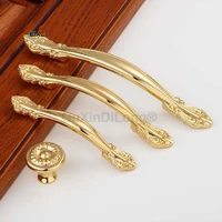 1pcs gold copper handle light luxury european cabinet drawer pulls chinese brass wardrobe knobs door furniture handle zo90