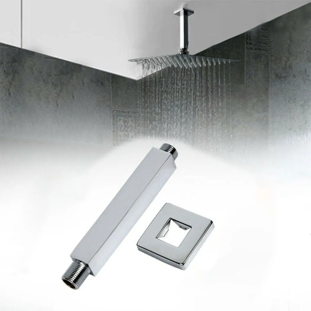 

150mm Shower Head Arm Accessories Ceiling Mounted Chrome Heavy Duty Rectangular