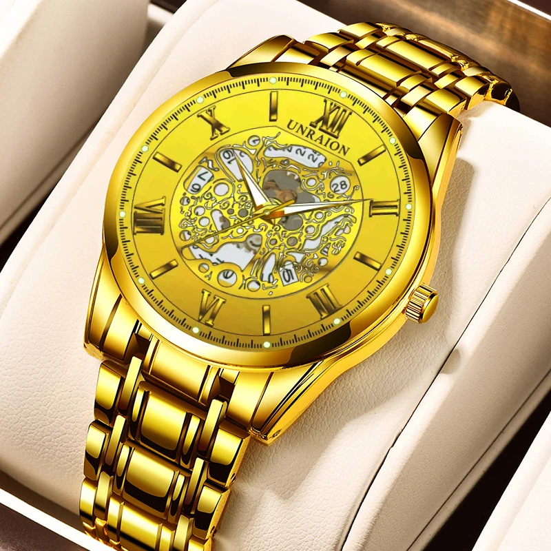 

[Official genuine] Full automatic watch Men's hollow quartz watch Calendar waterproof luminous men's business