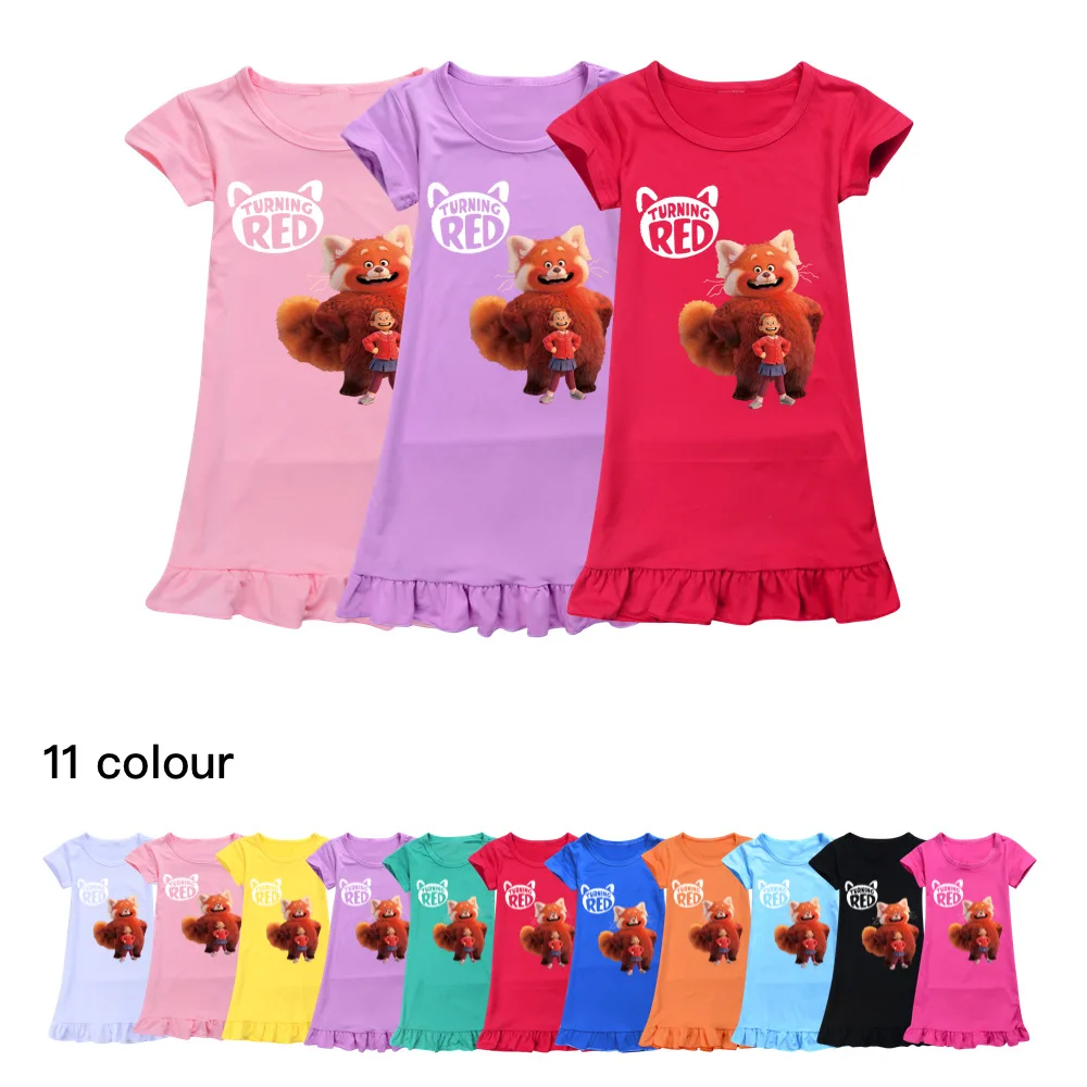 

Платье для девочек, красная пижама для девочек с героями мультфильмов, Детская домашняя одежда, детская одежда, летние новые платья
