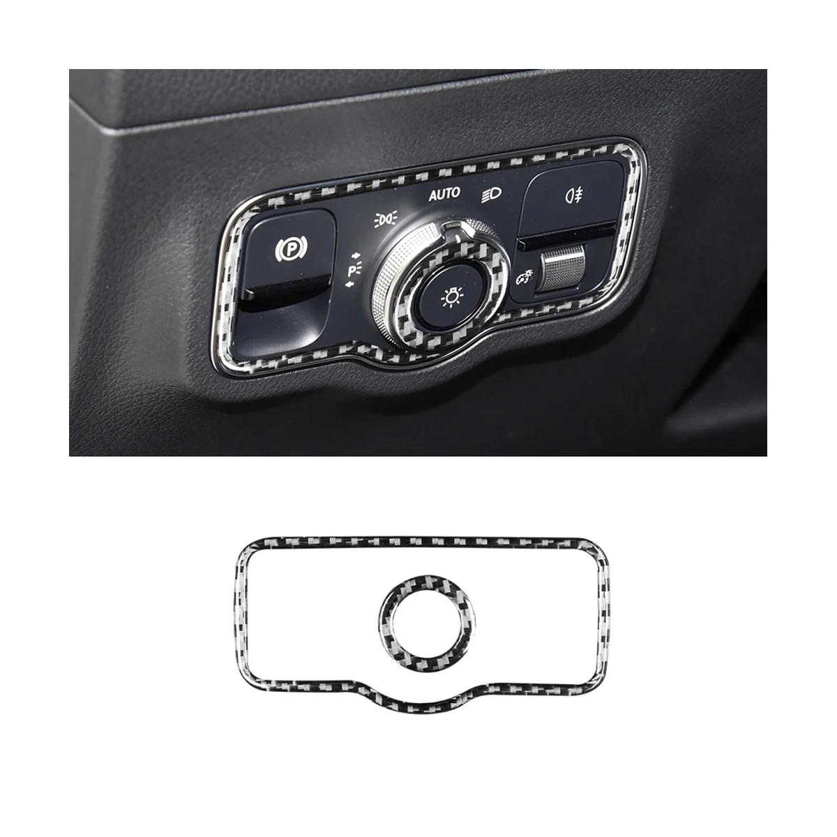 

Для Mercedes Benz B GLB Class W247 2020-2023, карбоновая рамка переключателя автомобильной фары, декоративная отделка панели
