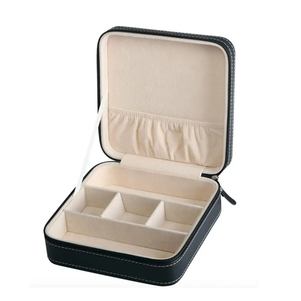 

Practical Cosmetic Bag Sturdy Faux Leather Jewelry Storage Case Practical Jewelry Storage Case