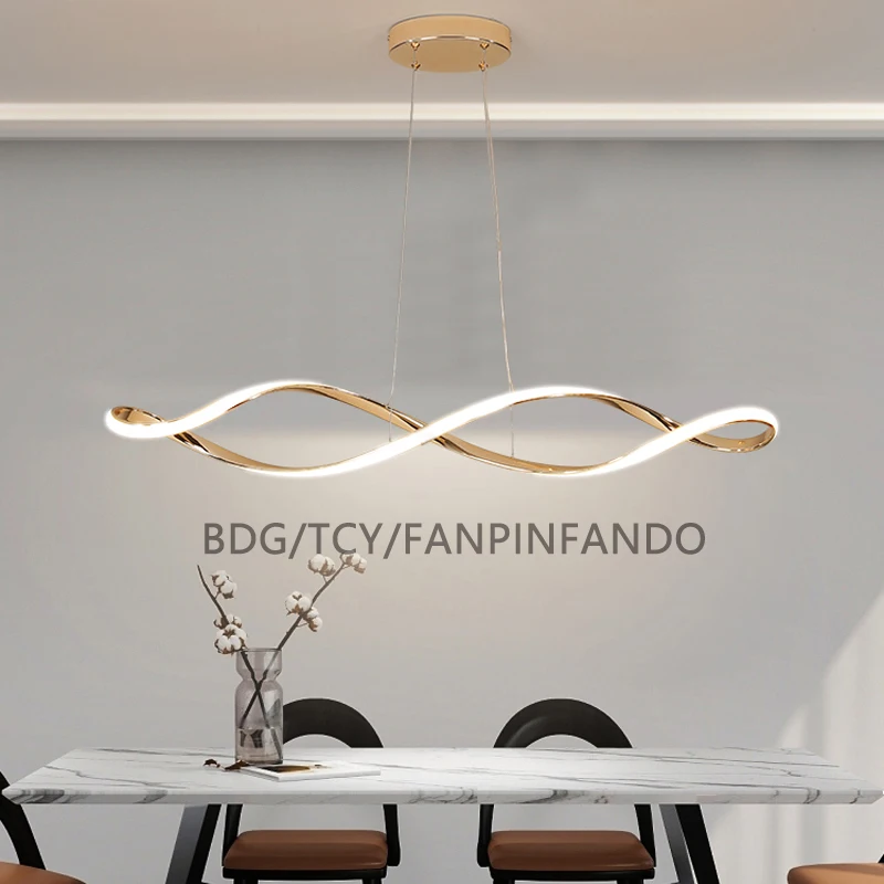 

TCY black/Chrome/Gold Modern Led Chandelier For restaurant Island Pendant Light Study Kitchen Hanging lamp Indoor Fixture lustre
