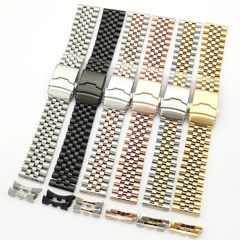 Wholesale 10PCS/Lot 20mm 22mm Solid Stainless Steel Watch Straps Watch Bands 6 Colors Available New