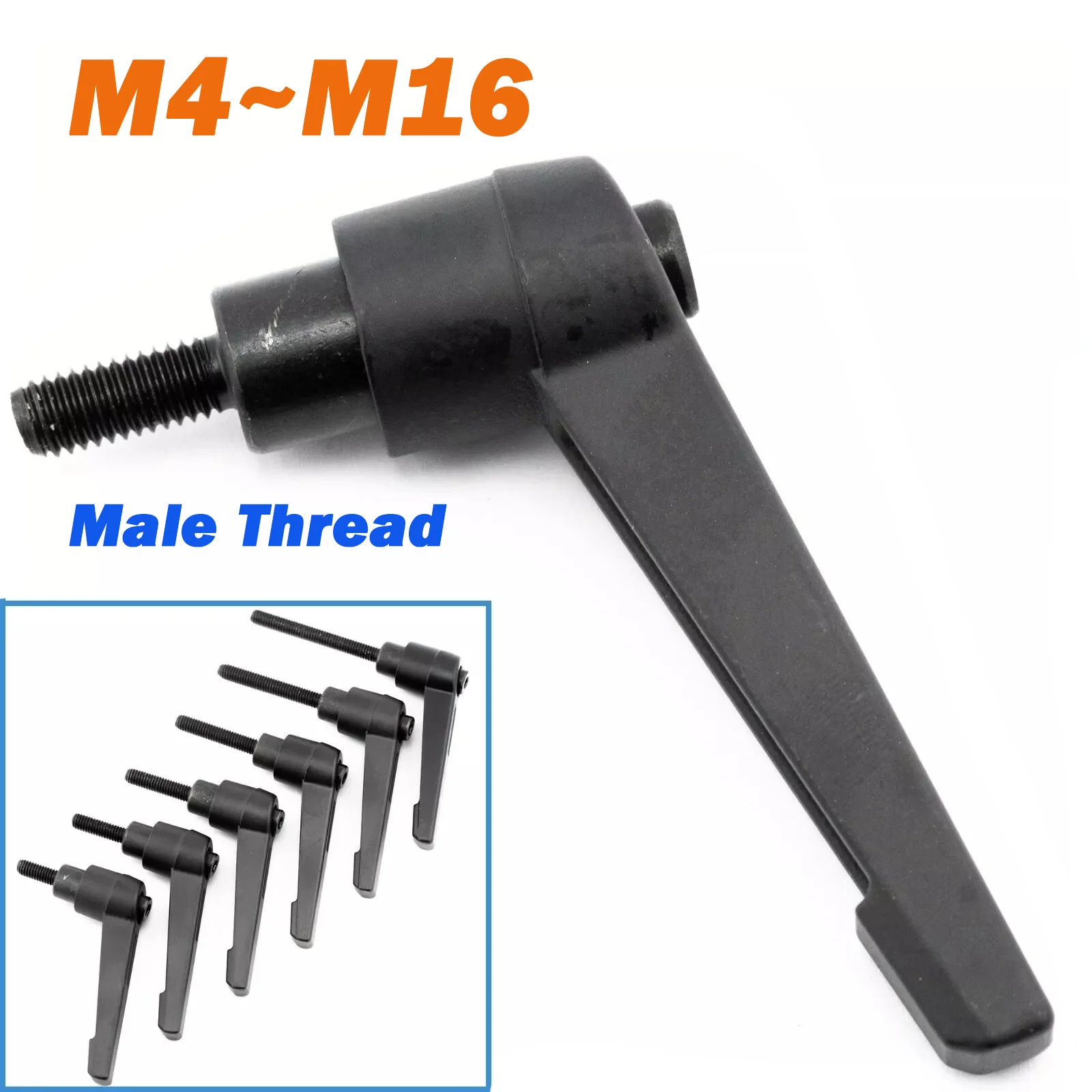 

1 шт. зажимной рычаг M4 M5 M6 M8 M10 M12 M16 Aolly Machinery, регулируемая ручка с фиксацией внешней наружной резьбы