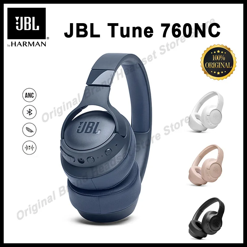 

Original JBL Tune 760NC Over-Ear Wireless Headphone Active Noise Cancellation Headset Gaming Sports Earphone With Mic JBL T760NC