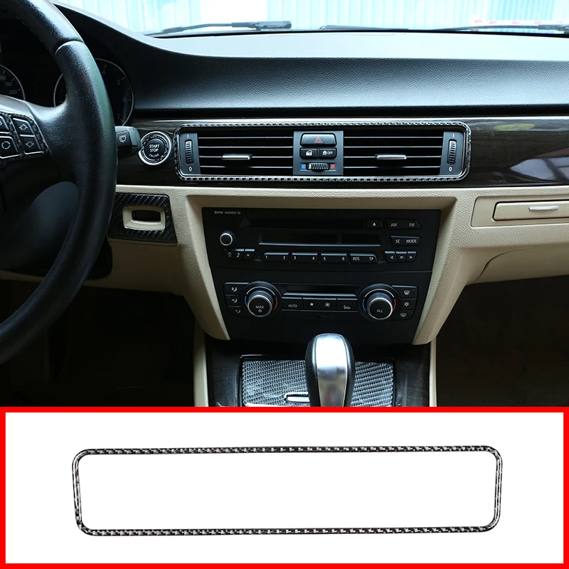 

Soft Carbon Fiber For BMW 3 Series E90 E92 2005-2012 Car Accessories Center Air Conditioning Vent Frame Stickers Trim fast ship