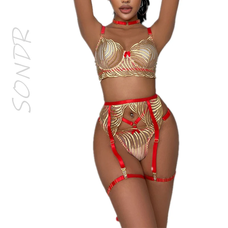 SONDR-Sexy underwear for woman, wavy embroidery stitching, with rims