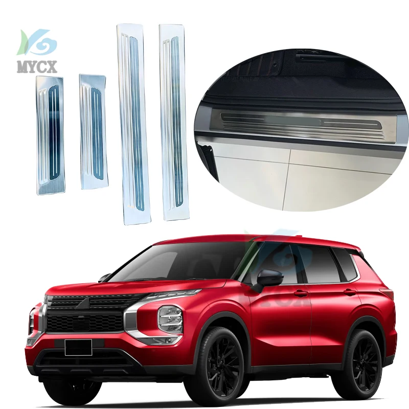 

For Mitsubishi Outlander 2022 2023 Car-styling Stainless Steel Door Sill Scuff Plate Door Welcome Pedal Threshold Bar Cover