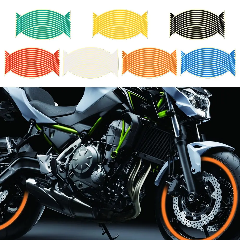 

Adhesion for Car Motocross Bike Motorcycle Easy to Use 18 inch Wheel Hub Stickers Reflective Effect Wheels Rim Tape